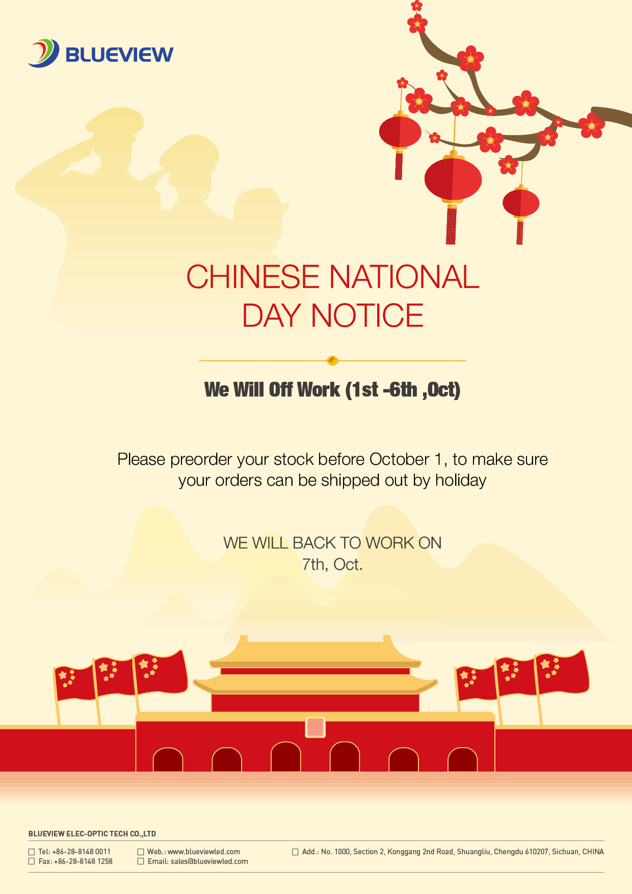 Blueview 2021 National Day Notice